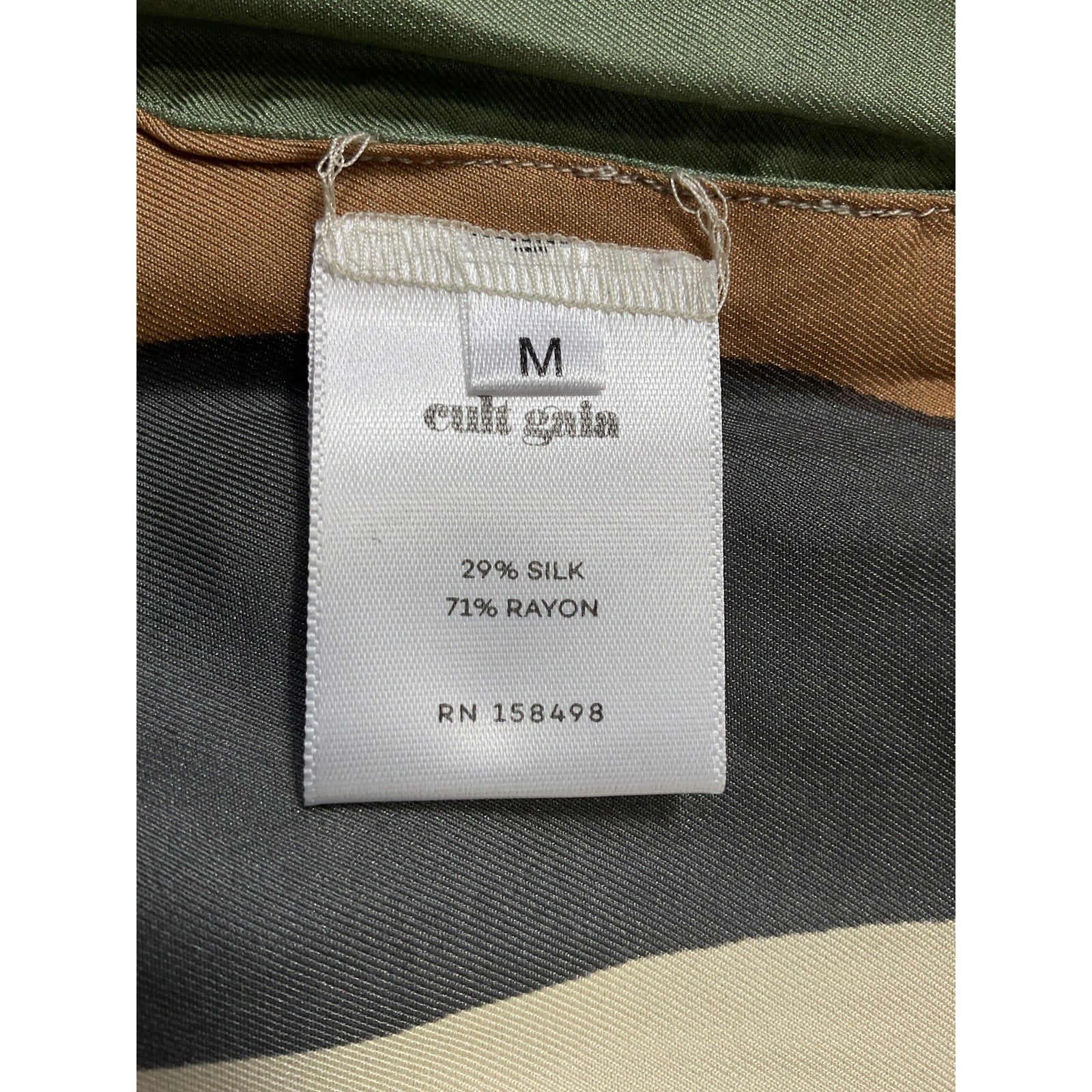 Cult Gaia 'Dylan' Green Silk-Blend Crop Top Size M - NWT