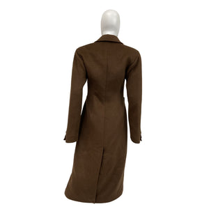 L'Academie X 'Marianna' Brown Wool Long Coat Size XS