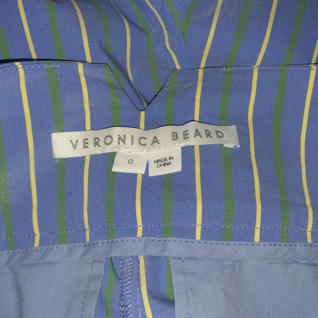 Veronica Beard 'Maliyah' Blue Striped Wide-Leg Cropped Leggings Pant Size 0