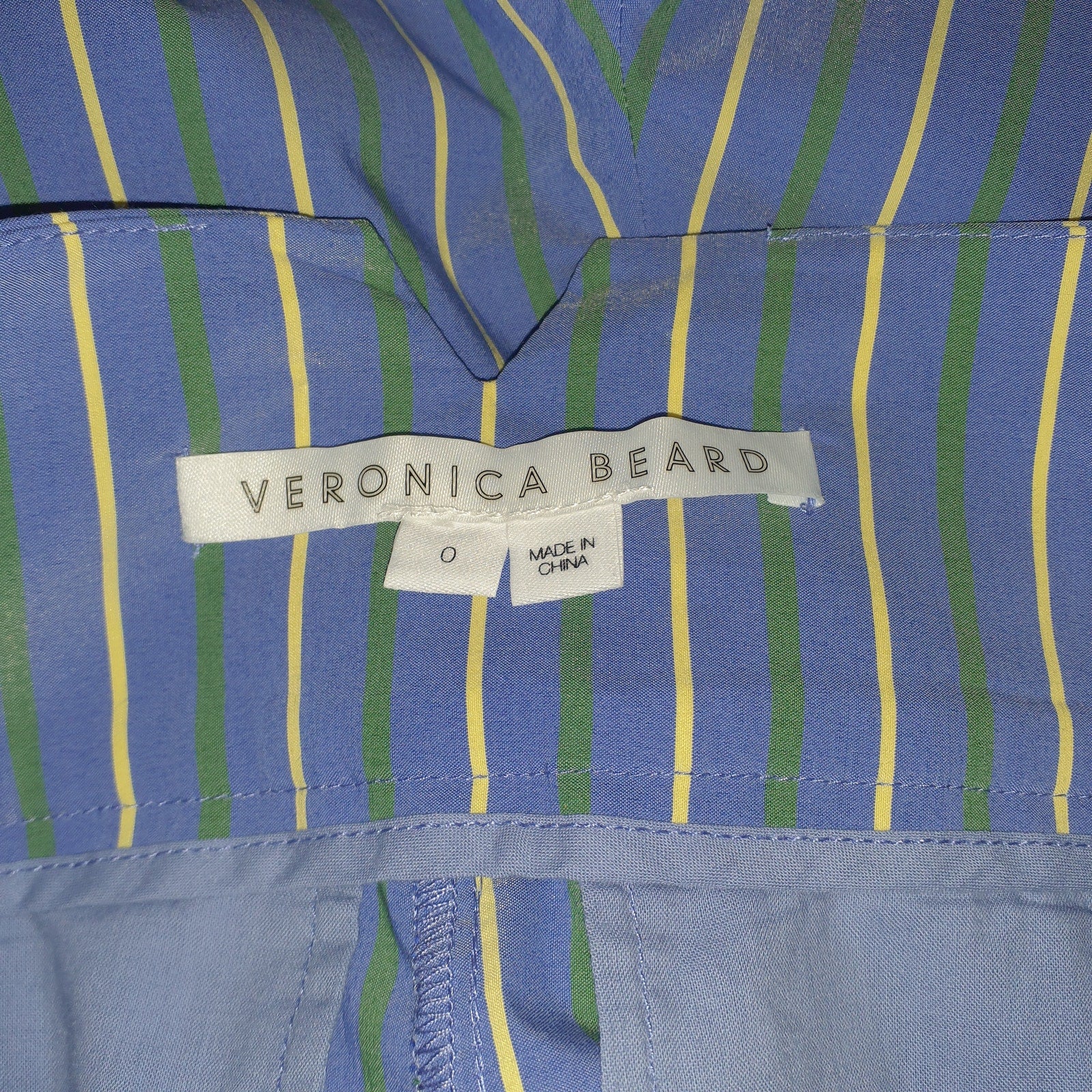 Veronica Beard 'Maliyah' Blue Striped Wide-Leg Cropped Leggings Pant Size 0