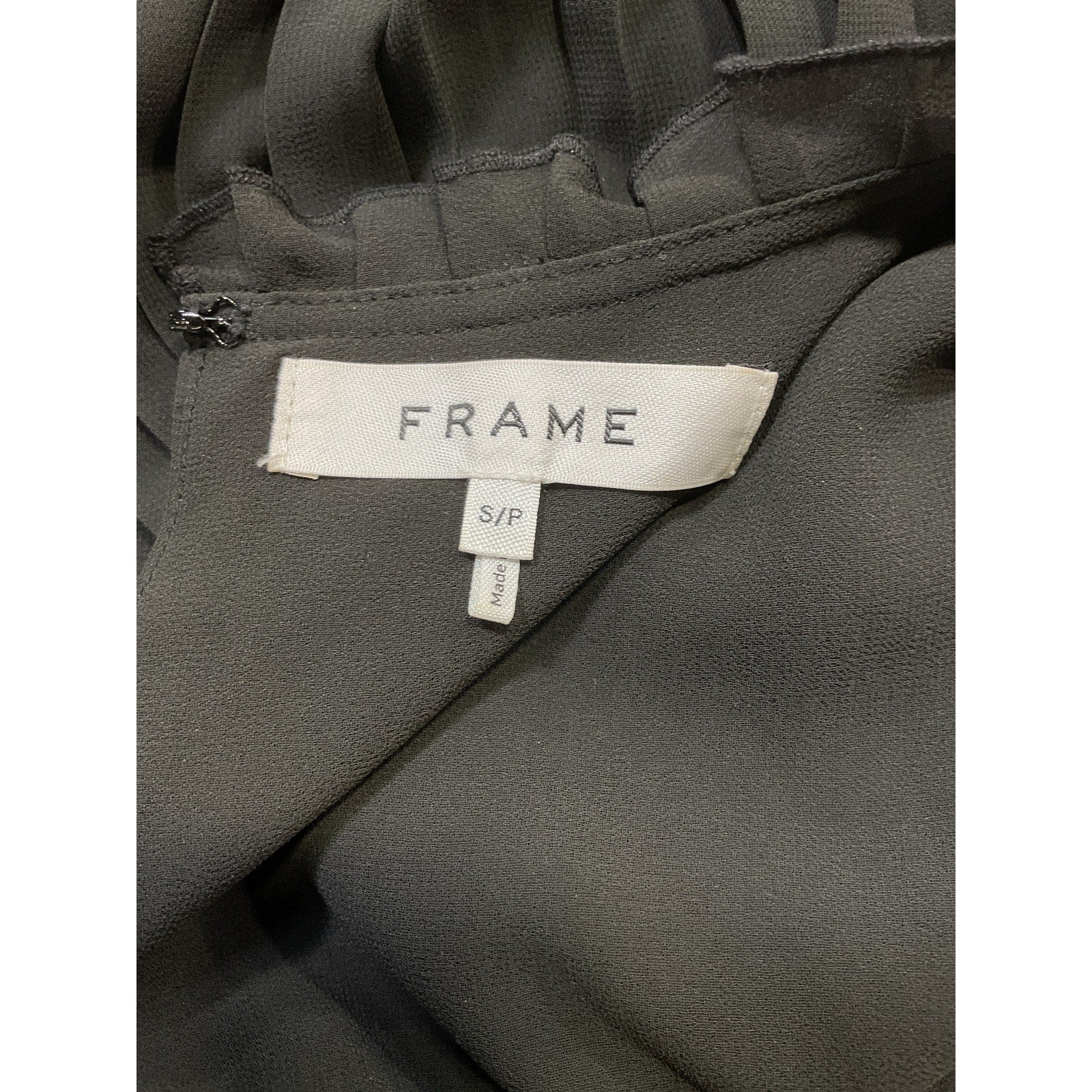 Frame Waist Tie Black Chiffon Cutout Top Size S