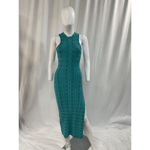 L'Academie 'Halia' Blue Midi Knit Dress With Slit Size S - NWT