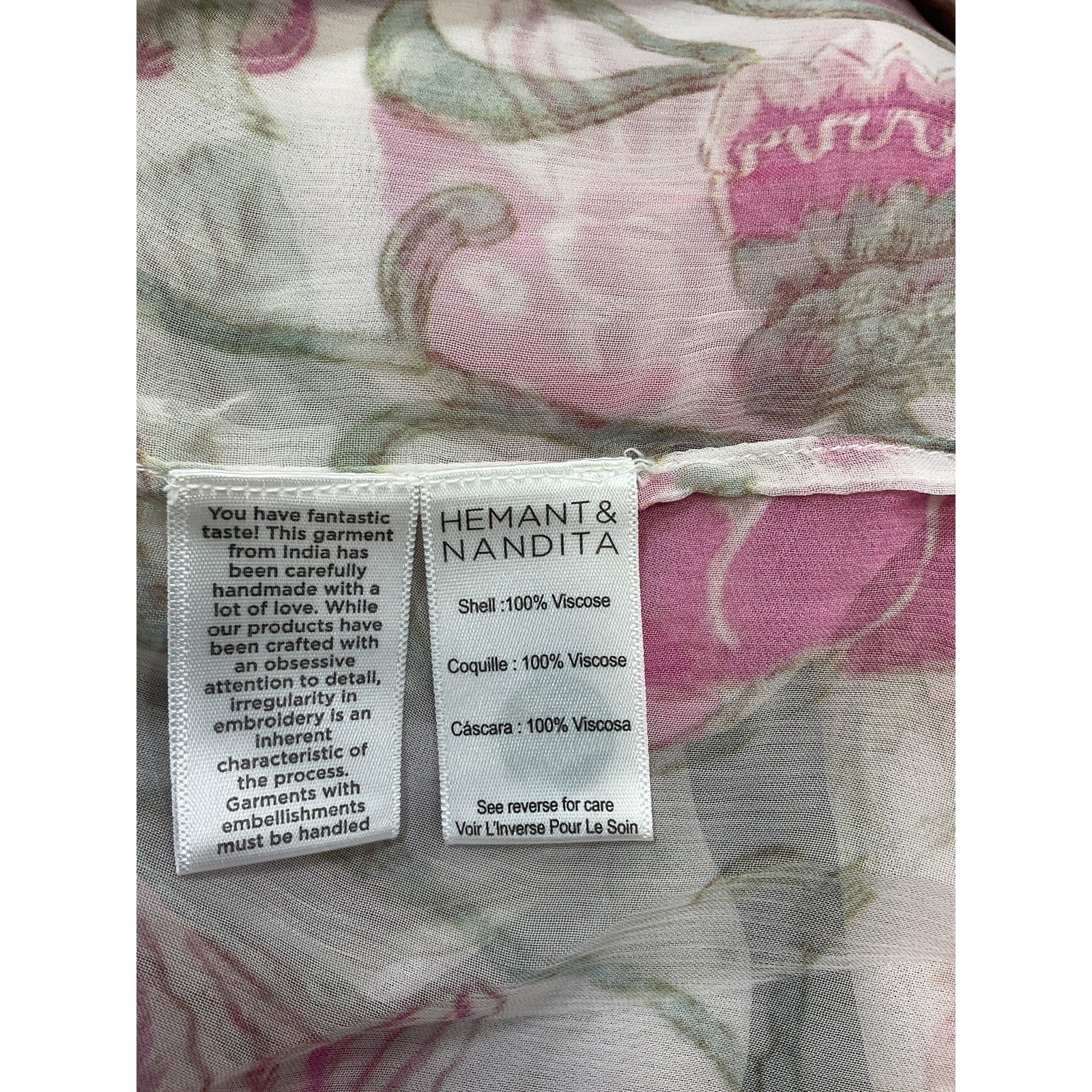 Hemant And Nandita 'Tara' Pink Frilly Shirt Size XS