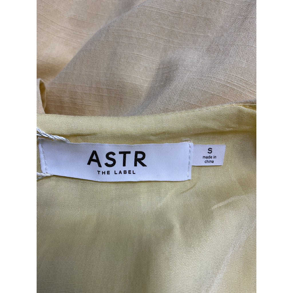 Astr The Label 'Hadleigh' Yellow Cotton Scallop Trim Midi Dress Size S NWT