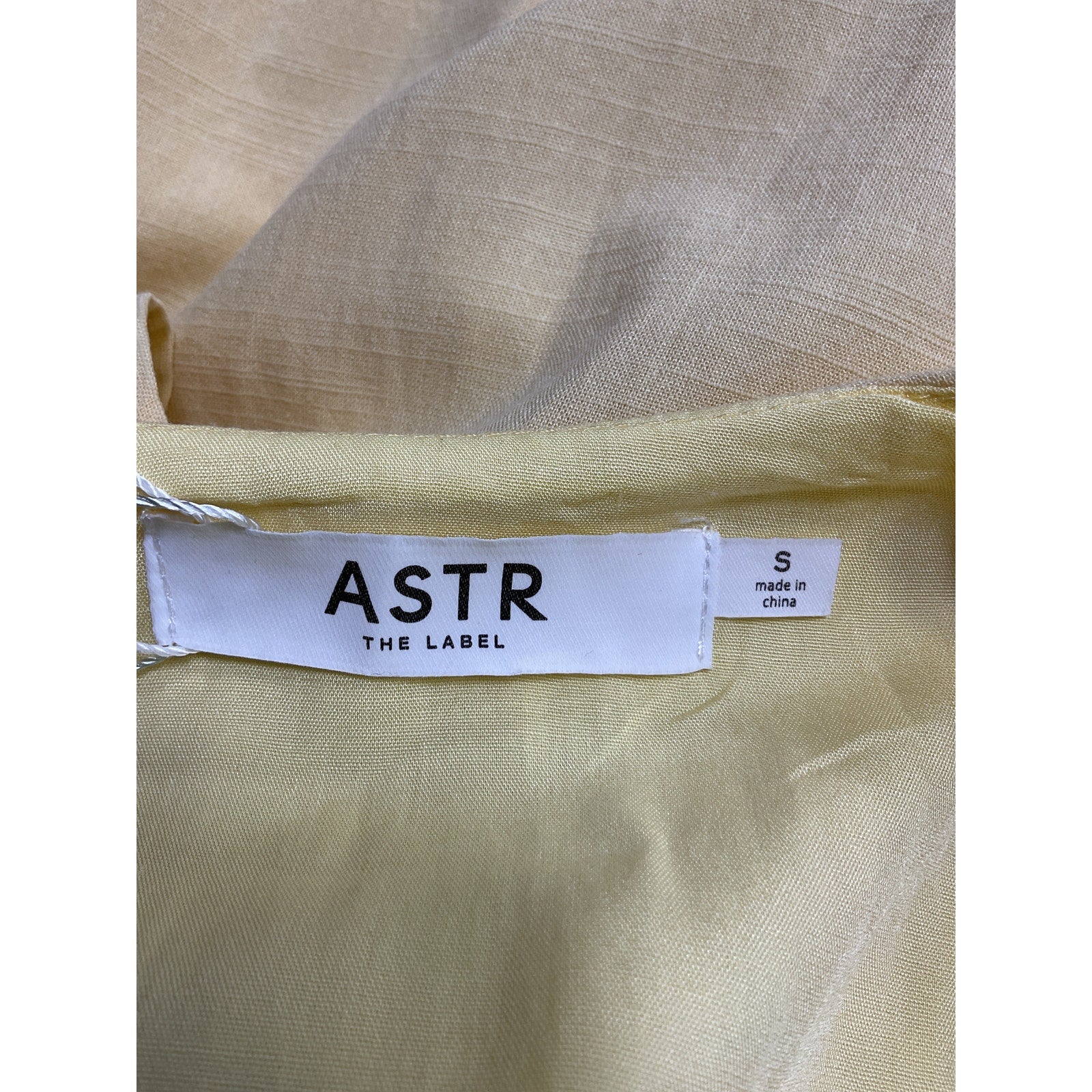 Astr The Label 'Hadleigh' Yellow Cotton Scallop Trim Midi Dress Size S NWT