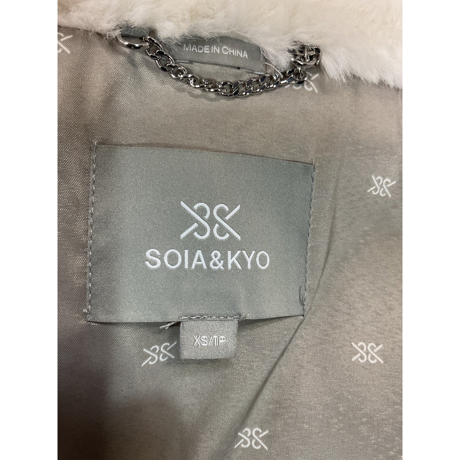 Soia & Kyo 'Bea C' White Faux Leather Jacket Size XS