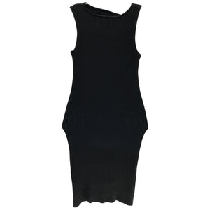 Coperni Embellished Black Cutout Ribbed Knit Mini Dress Size S