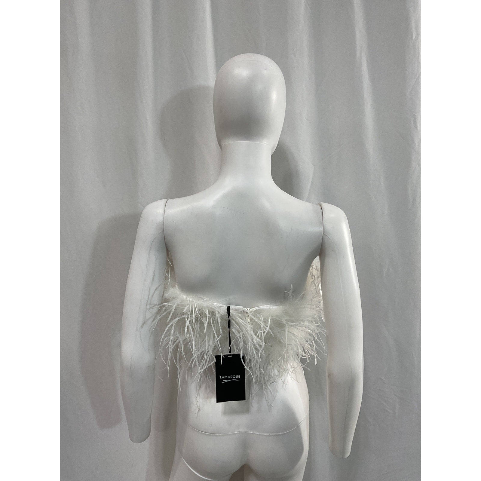 Lamarque 'Zaina' White Feather Top Size XS - NWT