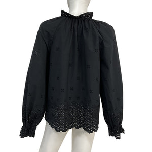 Ulla Johnson Eyelet Noir Alora Top Size 8