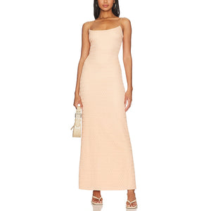House Of Harlow 1960 Textured Orange Nieto Maxi Dress Size M
