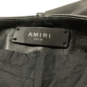 Amiri Leather Black Cargo Loose Straight Pants Size 38