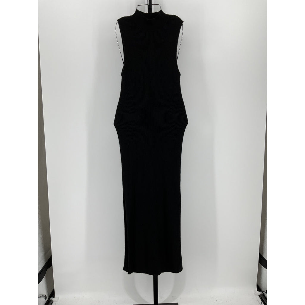 Reformation 'Ida' Black Cashmere Sleeveless Sweater Dress Size L