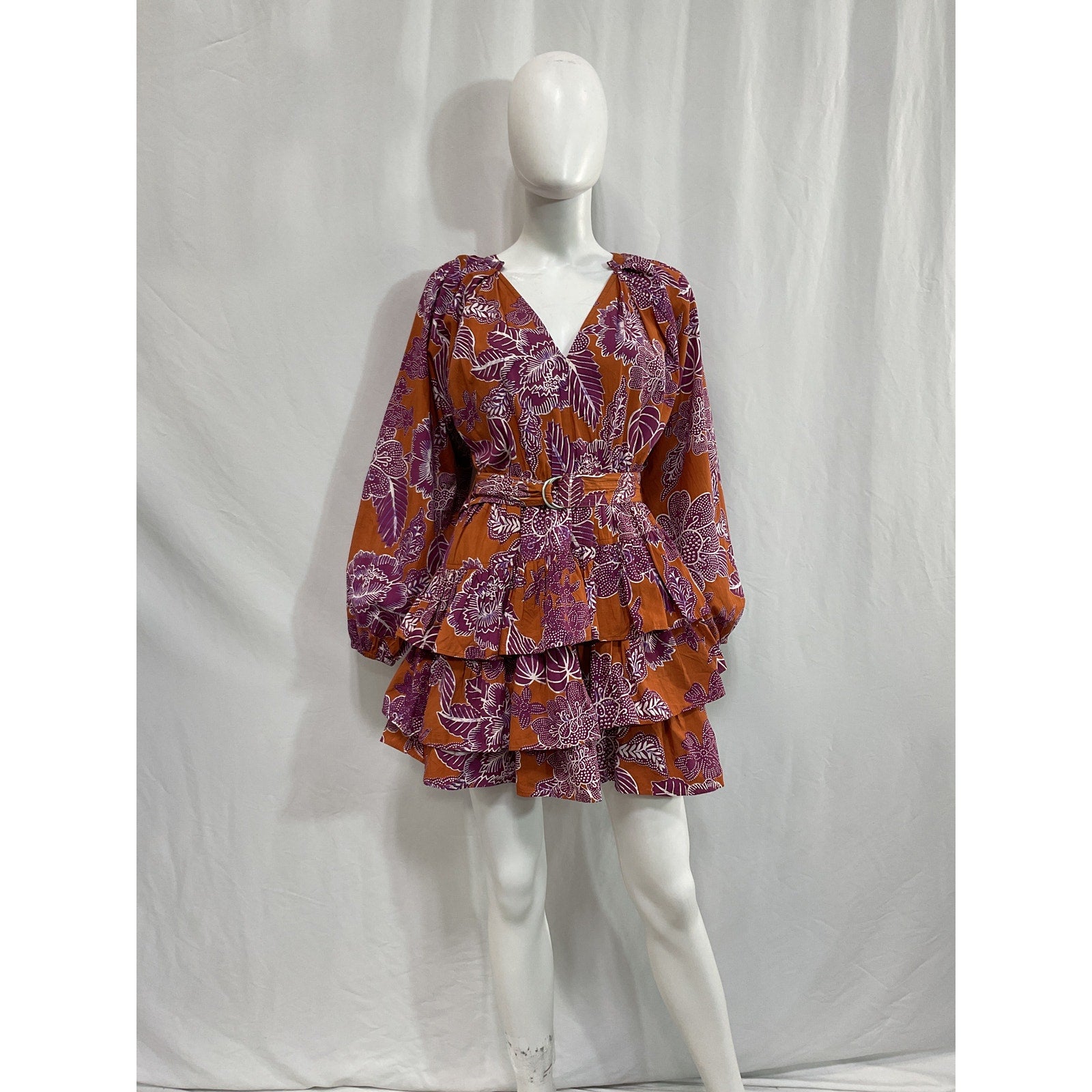 Love The Label 'Kiki' Orange Cotton Mini Dress Size S
