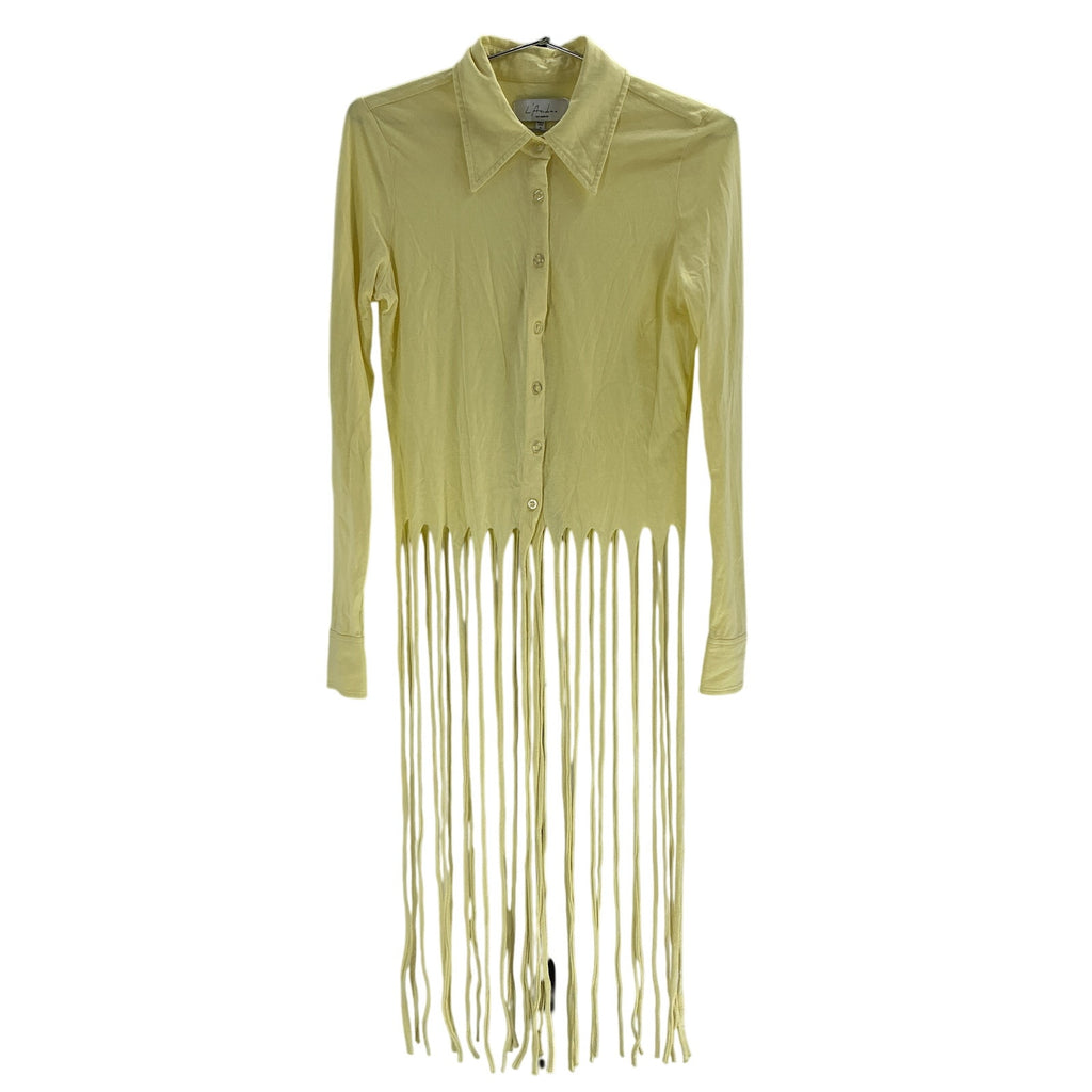 L'Academie 'Tara' Yellow Cotton Button Down Top Size M