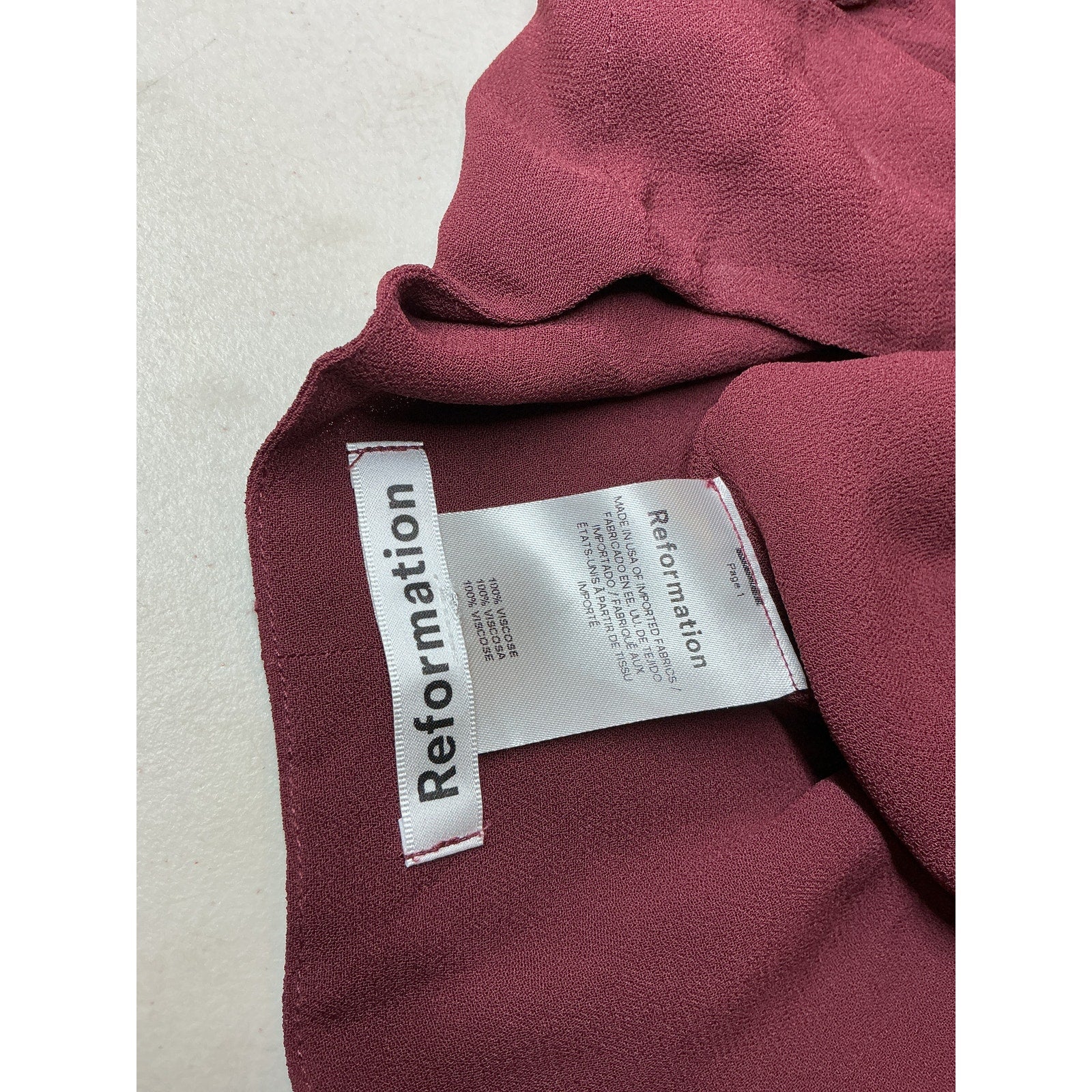 Reformation 'Watkins' Pink Viscose Dress Size 6