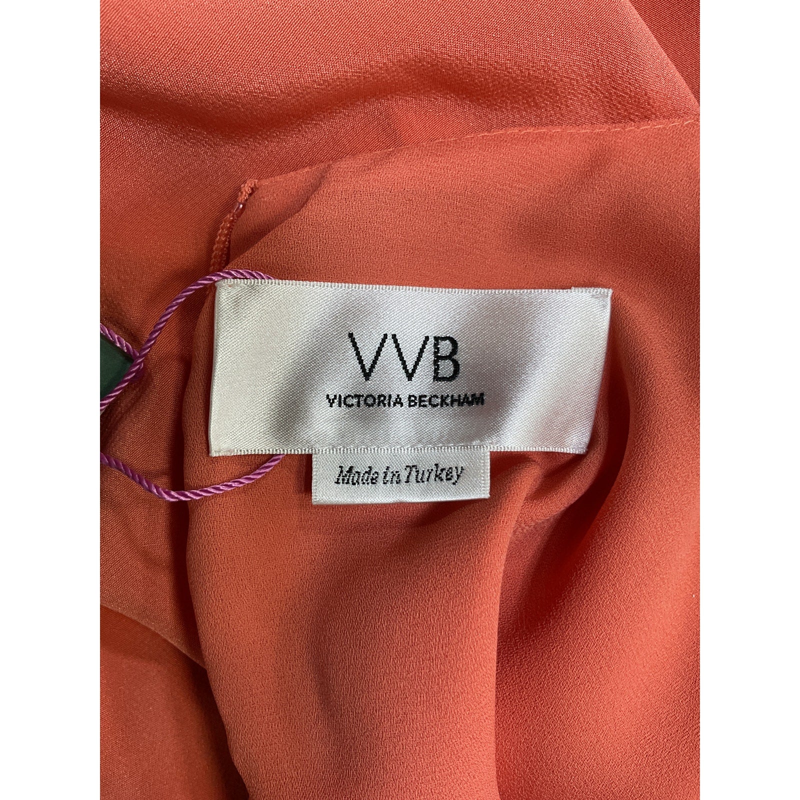 Victoria Beckham Pleated Orange Silk Mini Dress Size 8 US / UK 12