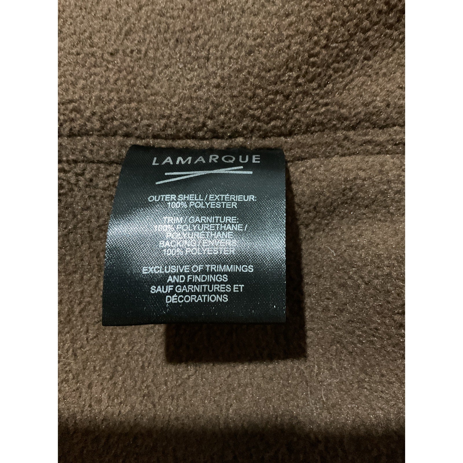 Lamarque 'Eudora' Brown Fleece Vest Size XS