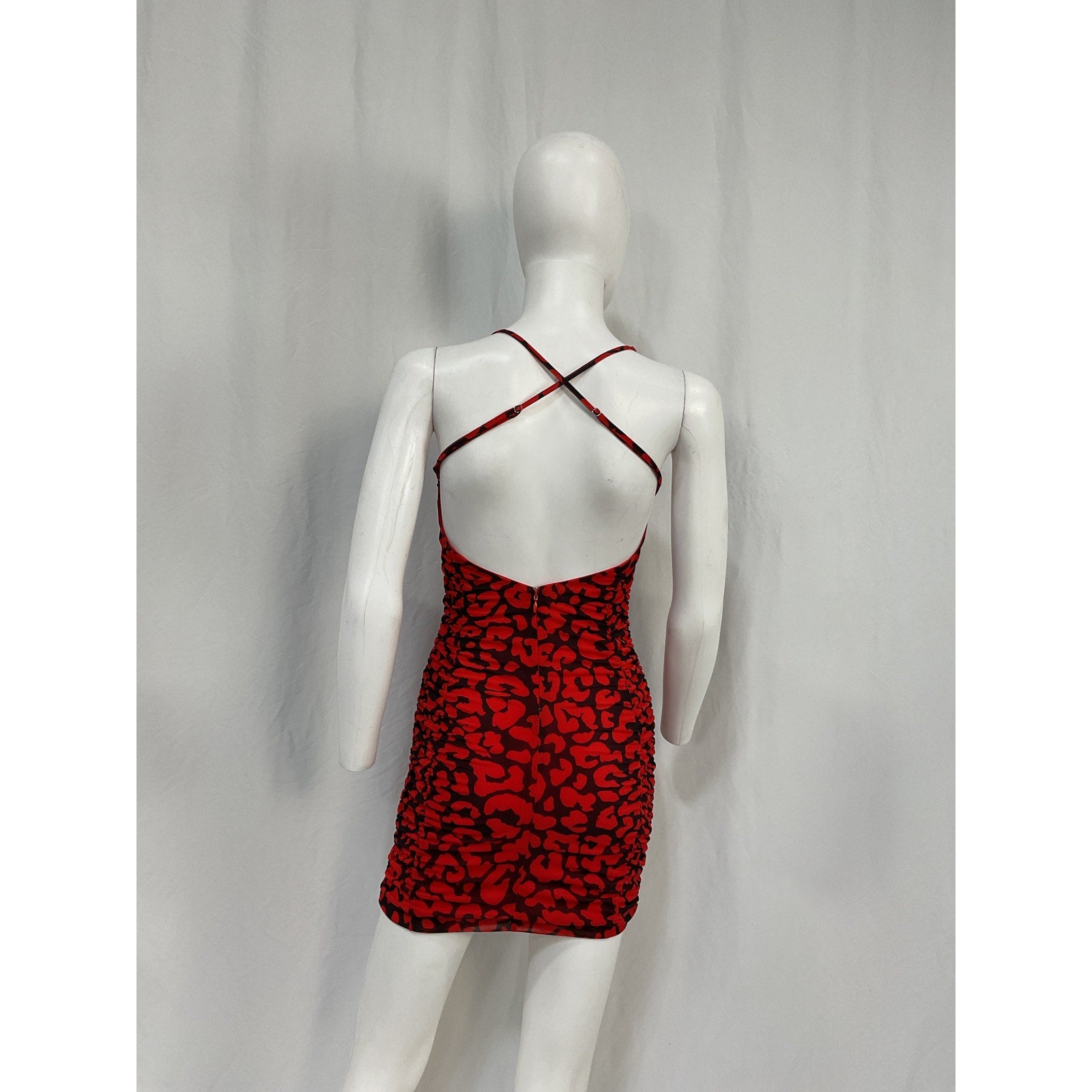 Michael Costello X Revolve 'Afton' Red Polyester Mini Dress Size XXS