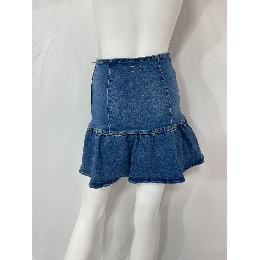 Mother 'The Minx' Blue Mini Denim Jean Skirt Size 24