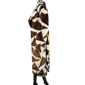 Ronny Kobo Plush Brown Ilia Faux Fur Coat Size S NWT