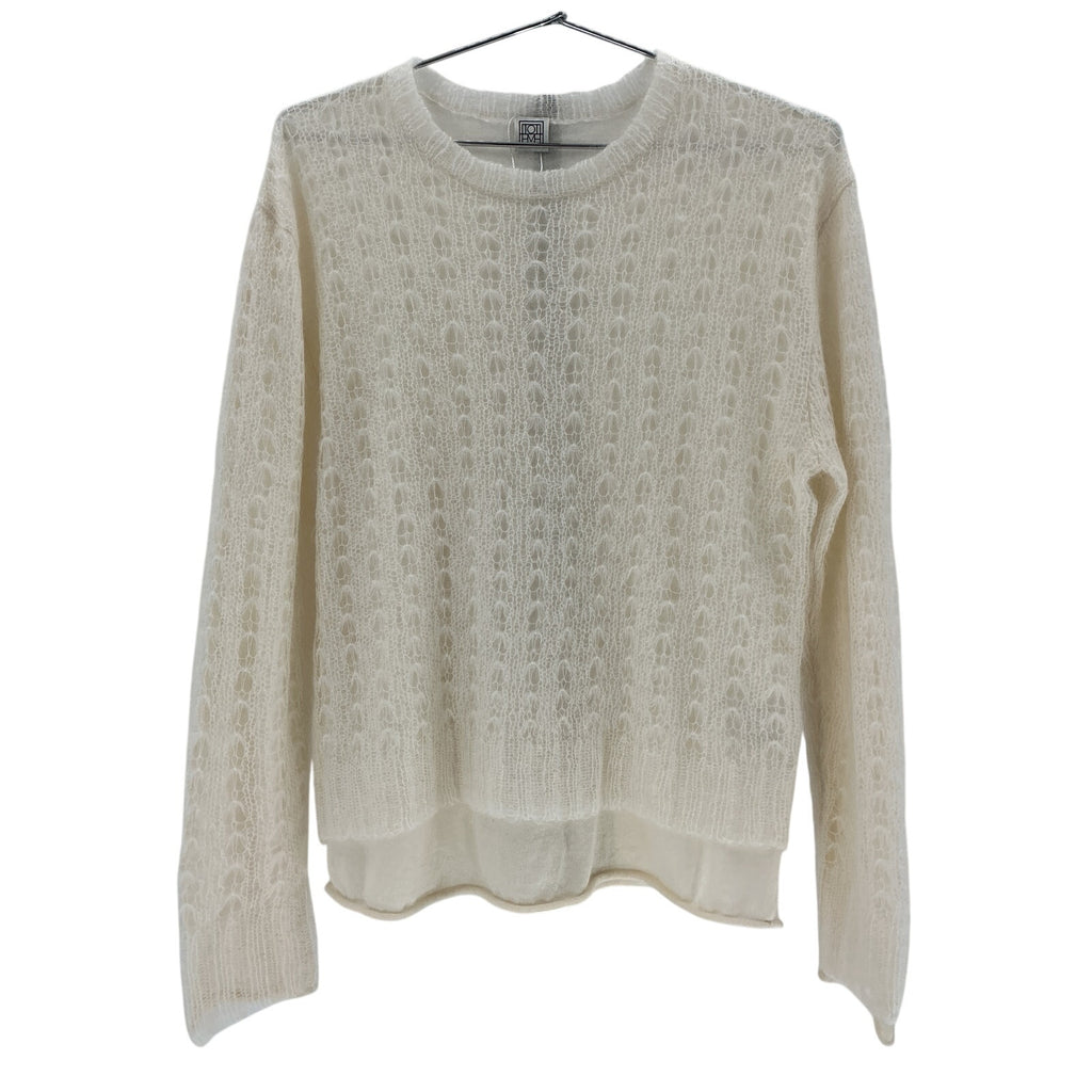 Toteme Lace-Knit Cream Mohair Mohair-Blend Sweater Size S