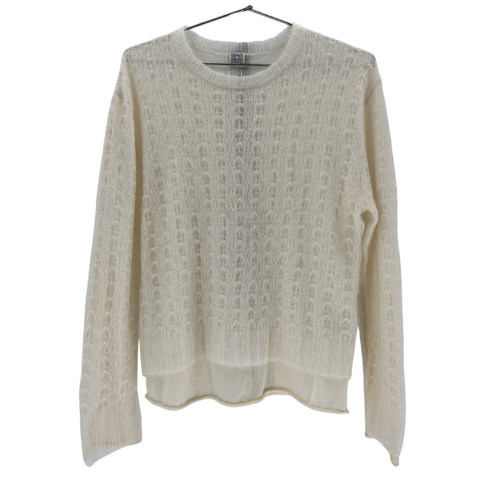 Toteme Lace-Knit Cream Mohair Mohair-Blend Sweater Size S