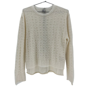Toteme Lace-Knit Cream Mohair Mohair-Blend Sweater Size S