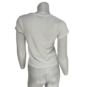 St. Agni Organic White Baby Tee Top Size XS