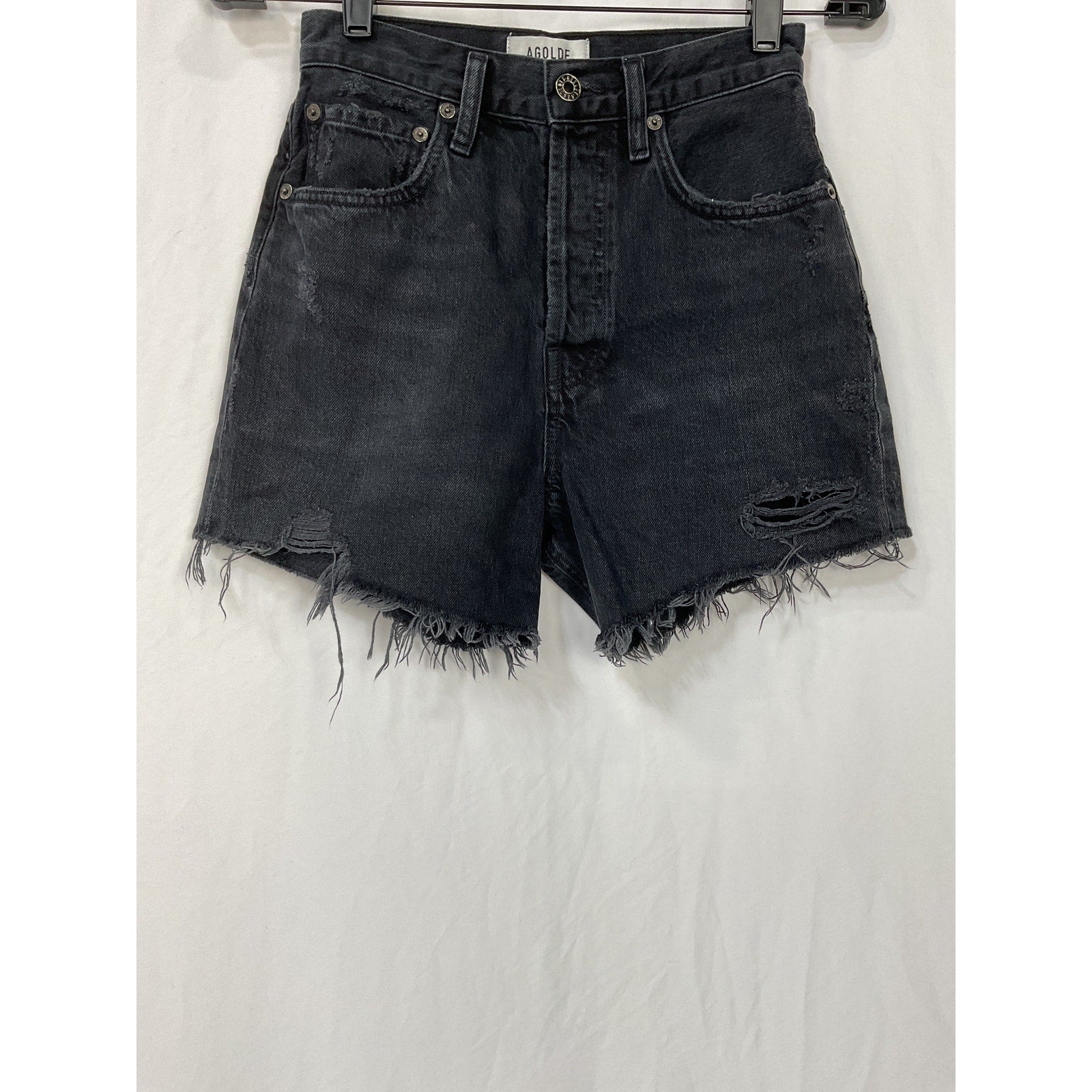 Agolde 'Riley' Black Cotton Short Size 24