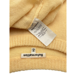 Reformation Cashmere Yellow Boyfriend Sweater Size M