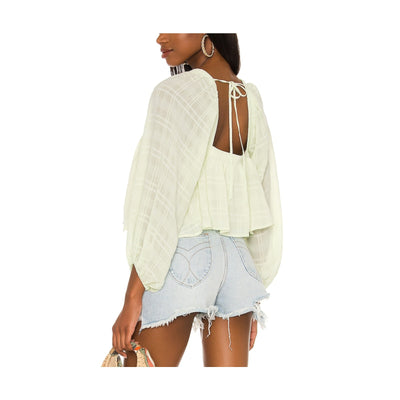 Tularosa Sheer Green Thera Top Blouse Size S