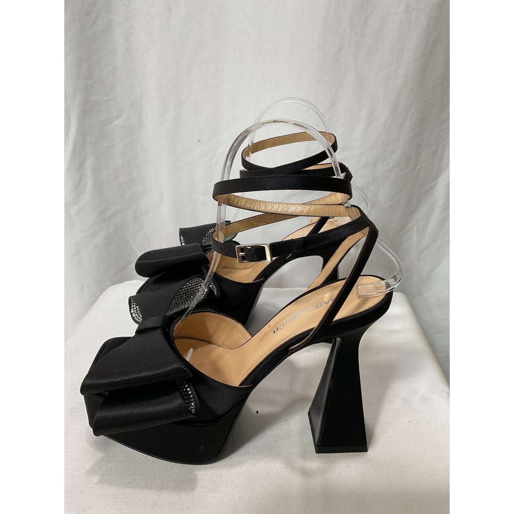 Mach & Mach 'le Cadeau' Black Platform Heeled Sandals Size 6.5
