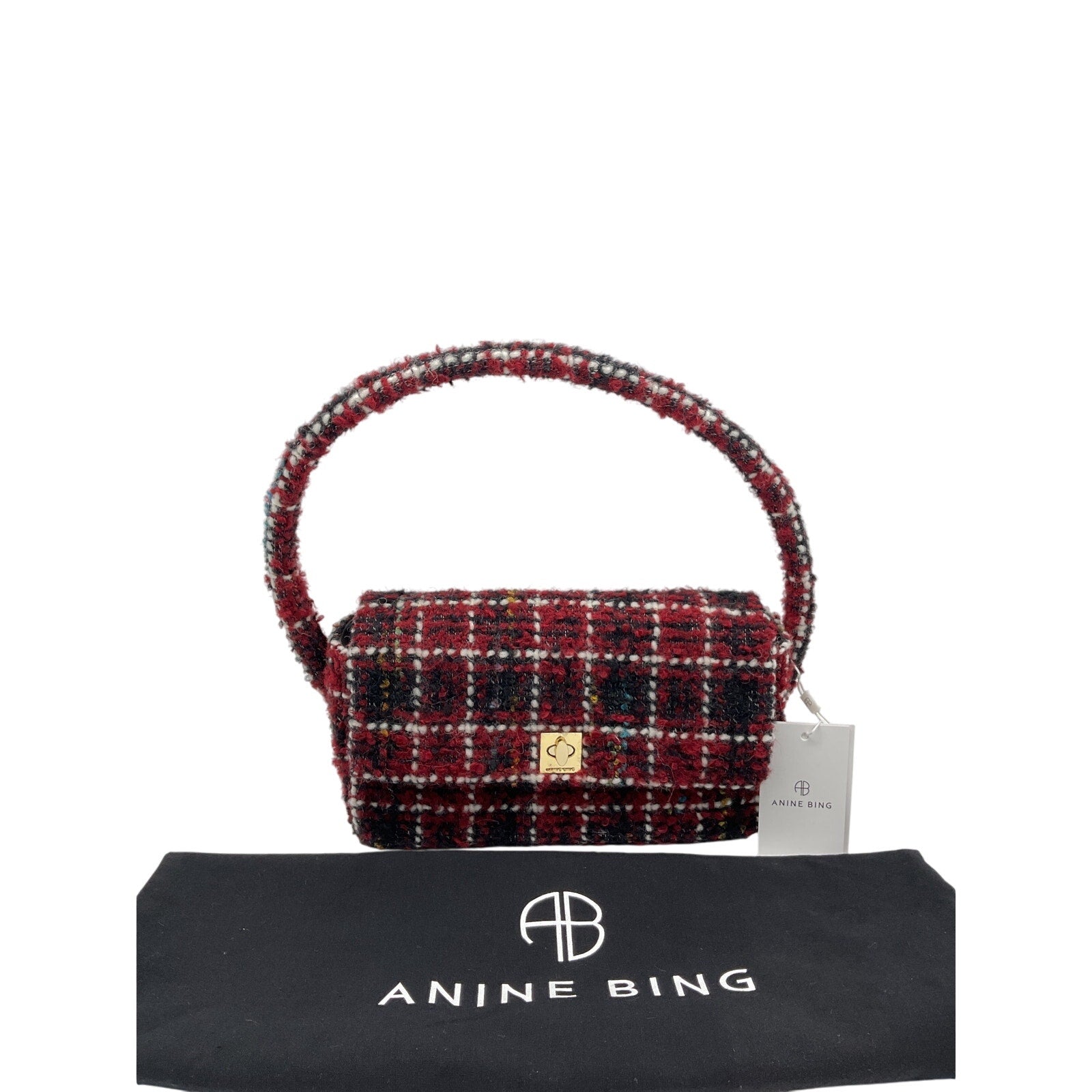 Anine Bing 'Nico' Red Wool Bag