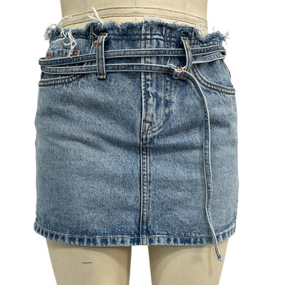 Grlfrnd Frayed Bisbee Tali Mini Skirt Size 26