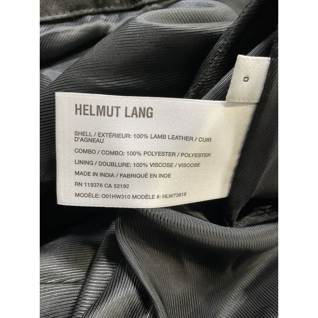 Helmut Lang Leather Black Nappa Leather Bubble Mini Skirt Size 0