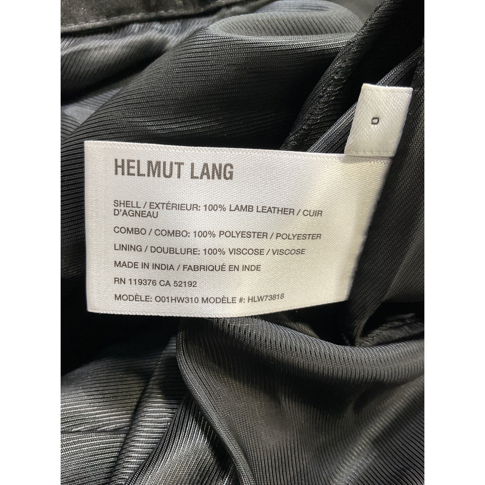 Helmut Lang Leather Black Nappa Leather Bubble Mini Skirt Size 0