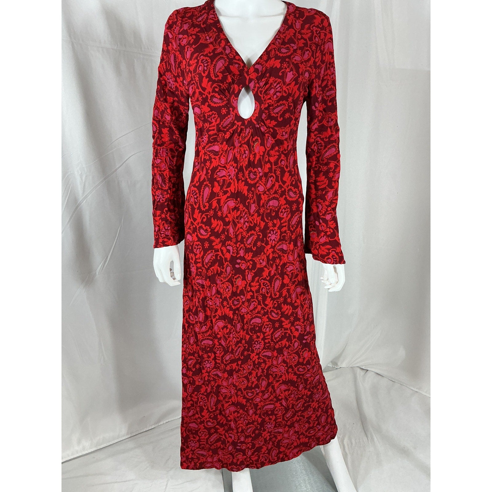 Faithfull The Brand 'Santino' Red Linen Maxi Dress Size 8