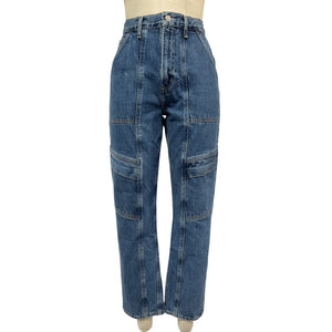 Agolde Relaxed Blue Cooper Cargo Denim Jeans Size 27