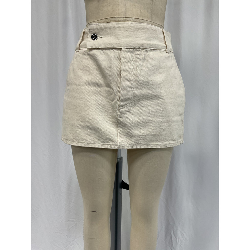 Helsa Low Rise White Cotton Mini Skirt Size S