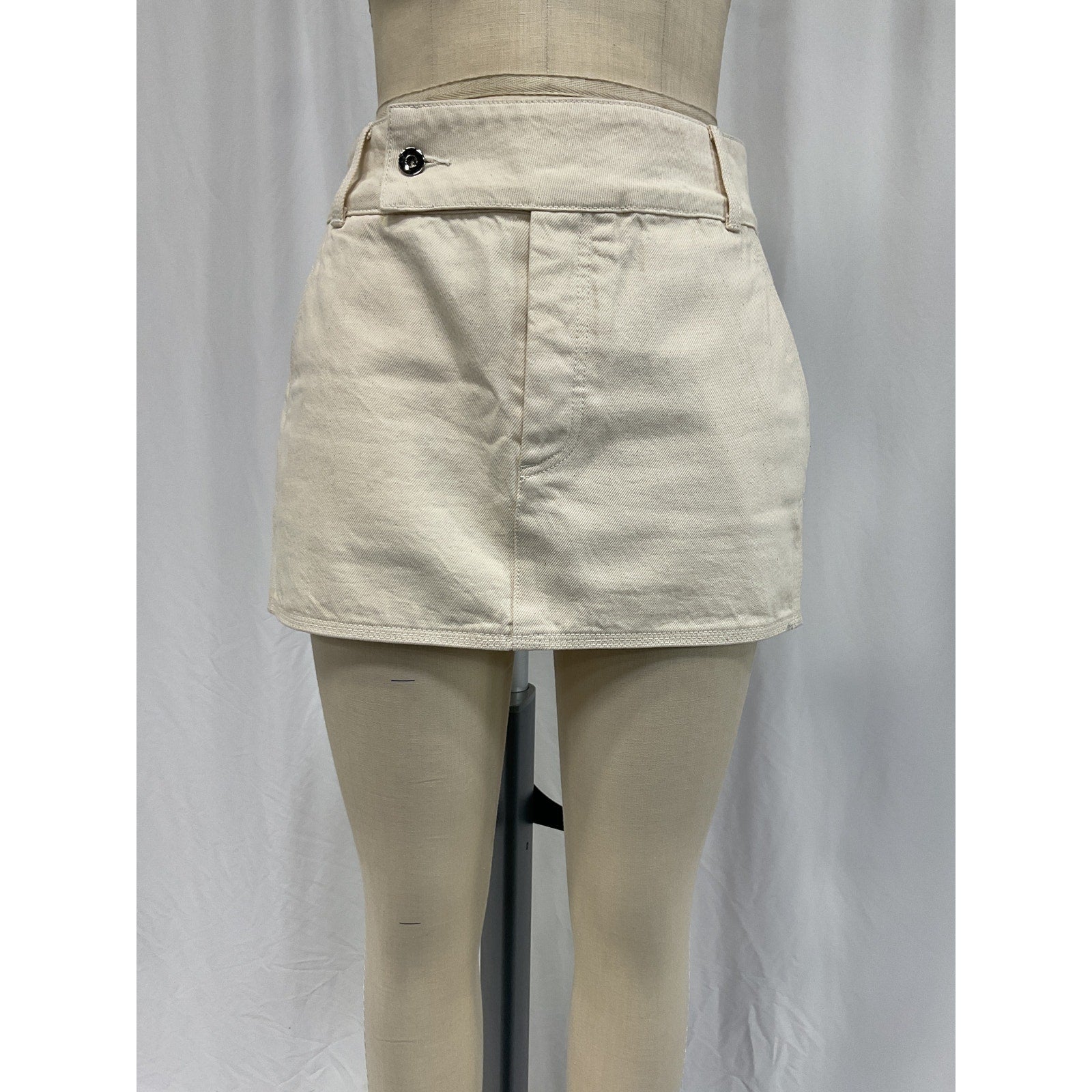 Helsa Low Rise White Cotton Mini Skirt Size S