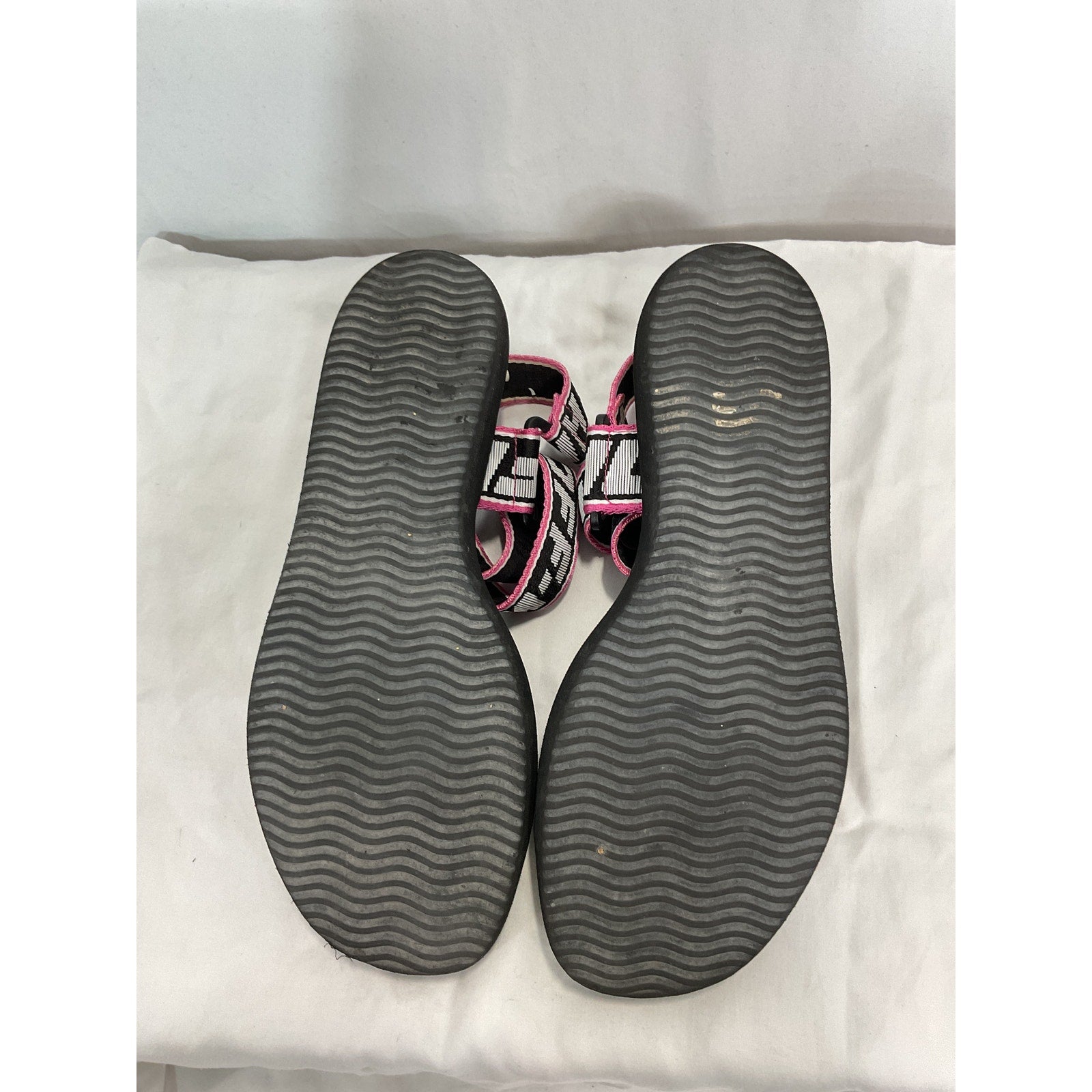 Valenti 'Trek' Black Logo-Strap Sandals Size 8