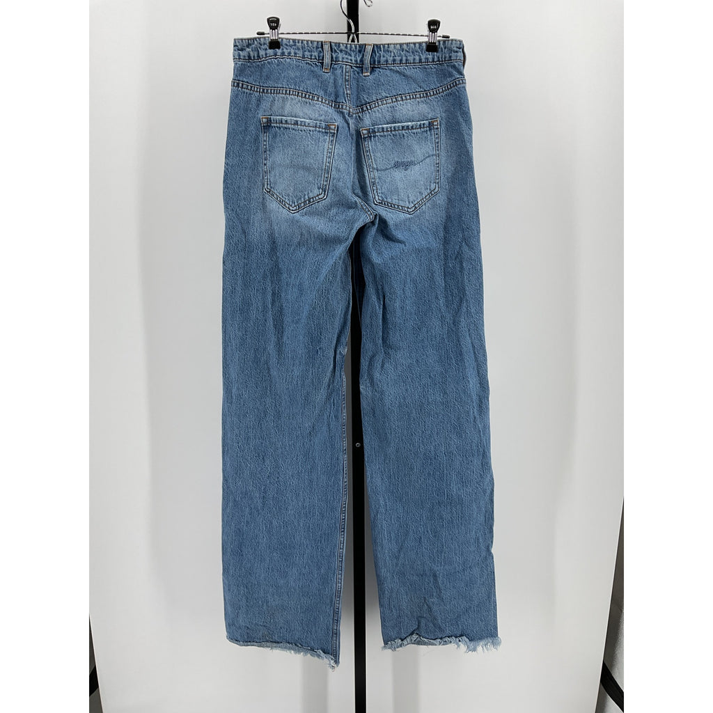 Ser.O.Ya 'Marcot' Blue Cotton Cuffed Wide Leg Size 28 W X 34 L