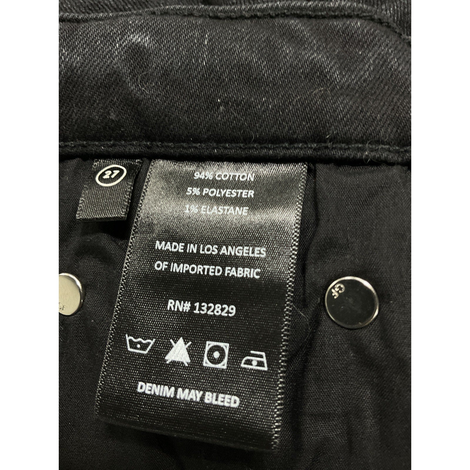 Grlfrnd 'Karla' Black Ankle Zip Skinny Denim Jeans Size 27