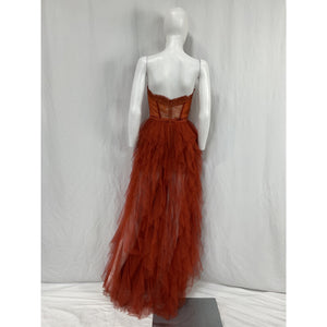 For Love & Lemons x Revolve 'Bustier' Brown Polyester Gown Size XS