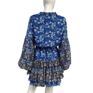 Misa Los Angeles Ruffled Lapis Ombre Elisabetta Mini Dress Size M