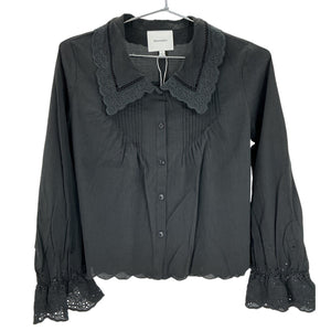 Reformation Eyelet Black Juni Blouse Size S