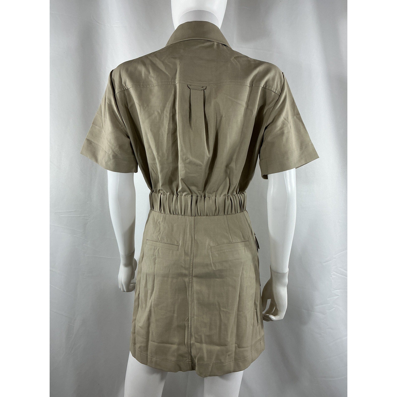 Simkhai 'Yohana' Beige Wool Cargo Mini Shirt Dress Size 0 - NWT