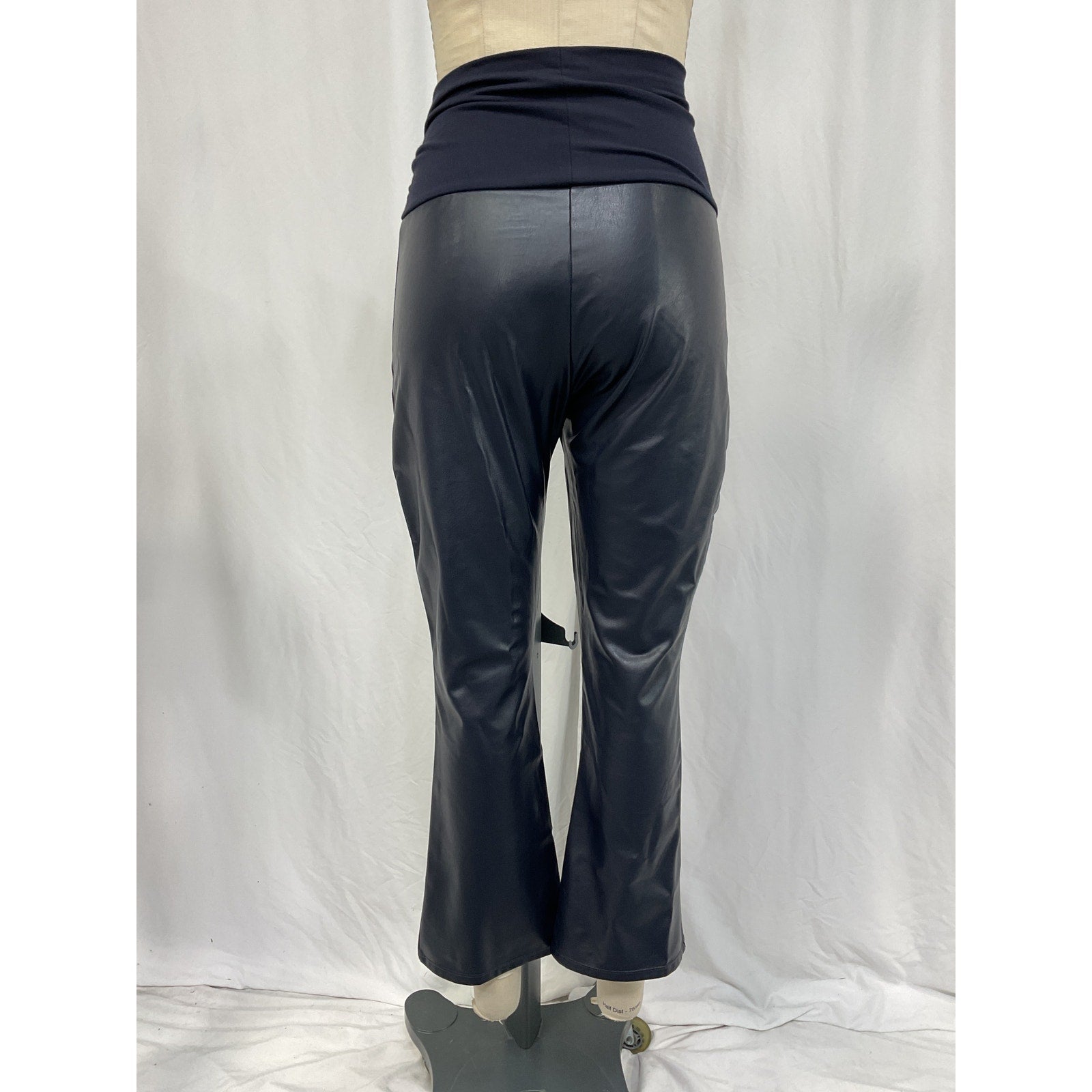 Hatch The Vegan Stretch Blue Polyester Crop Flare Pant Size S