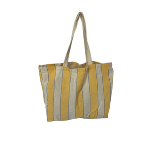 Sézane Striped Yellow Bonjour Tote Bag