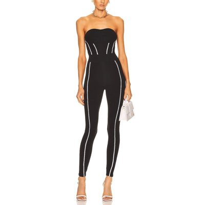 Rta Sleek Black Otavia Jumpsuit Size S